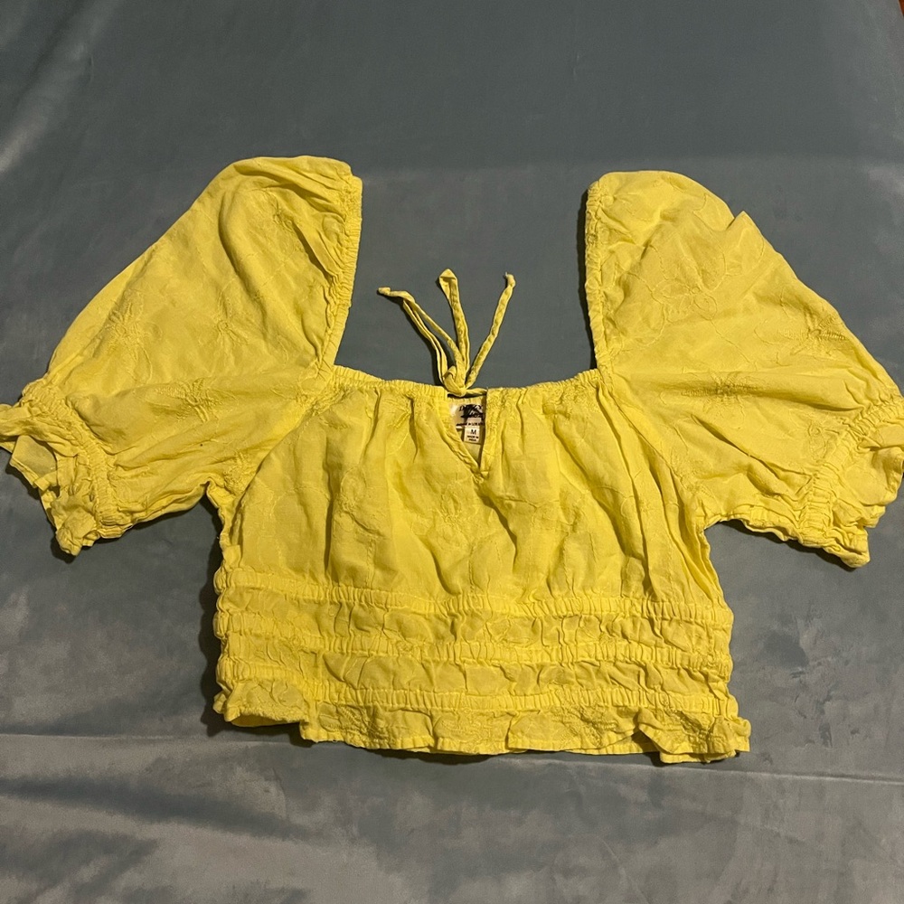 Dizzy Bright Yellow Puff Sleeve Blouse